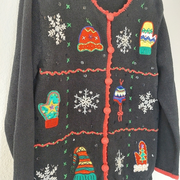 Cherokee Vintage Patchwork Ugly Christmas Sweater Size Meduim - Picture 2 of 8